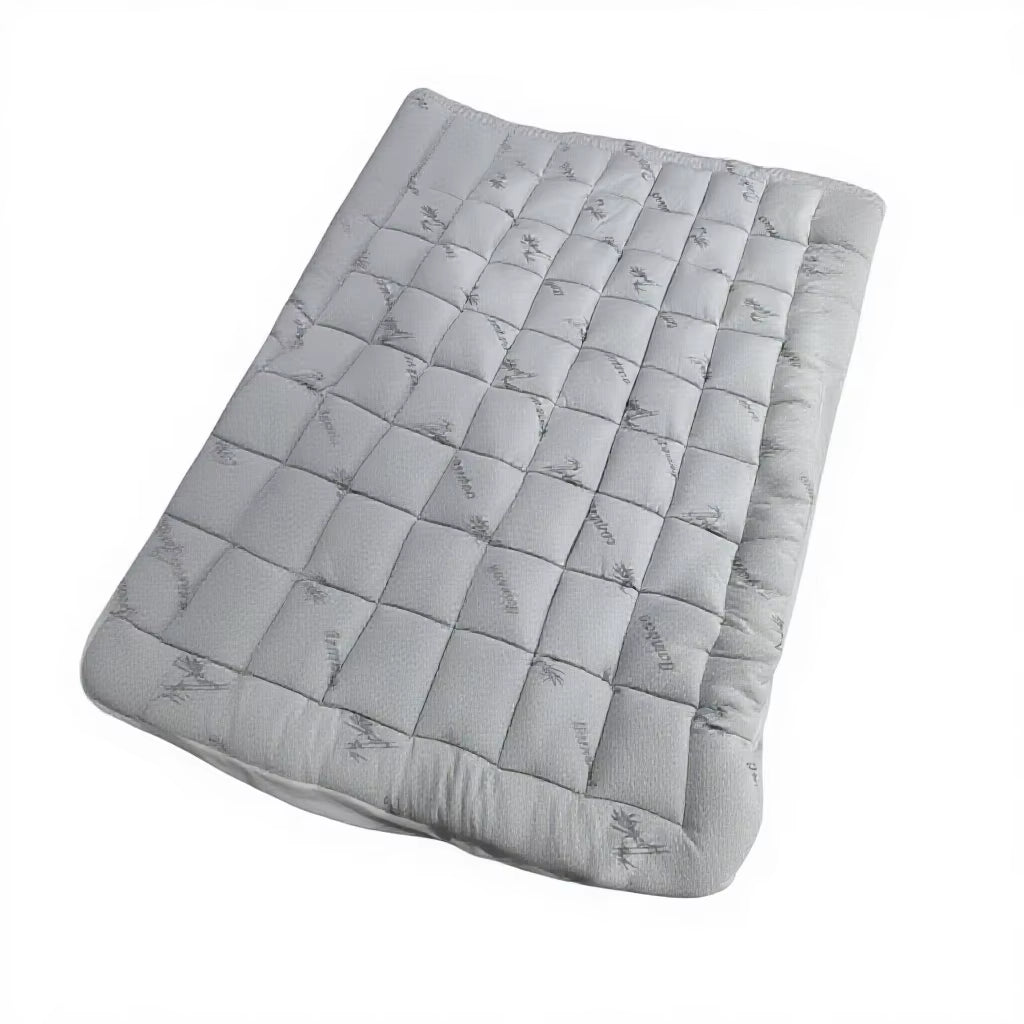 Extra Thick Bamboo Fiber Mattress Topper Cooling Breathable Quilted Mattress Pad with Deep Pocket Fitted Mattress Protector